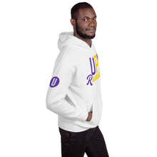 Load image into Gallery viewer, Up-N-Runnin Hooded Sweatshirt &quot;Yellow/Purple&quot;