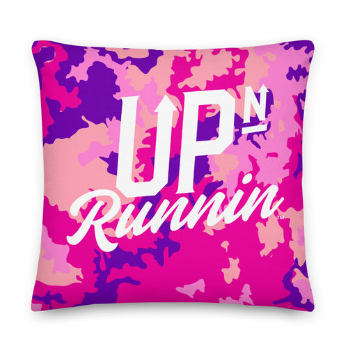 Camo PinkPurp Up-N-Runnin Premium Pillow