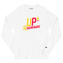 Load image into Gallery viewer, Up-N-Runnin Men&#39;s Champion Long Sleeve Shirt &quot;Yellow/Red&quot;