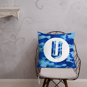 Blue Camo Up-N-Runnin Premium Pillow