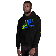 Load image into Gallery viewer, Up-N-Runnin Hooded Sweatshirt Lime Green/Blue