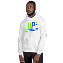 Load image into Gallery viewer, Up-N-Runnin Hooded Sweatshirt Lime Green/Blue