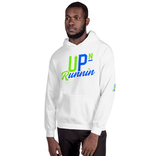 Up-N-Runnin Hooded Sweatshirt Lime Green/Blue