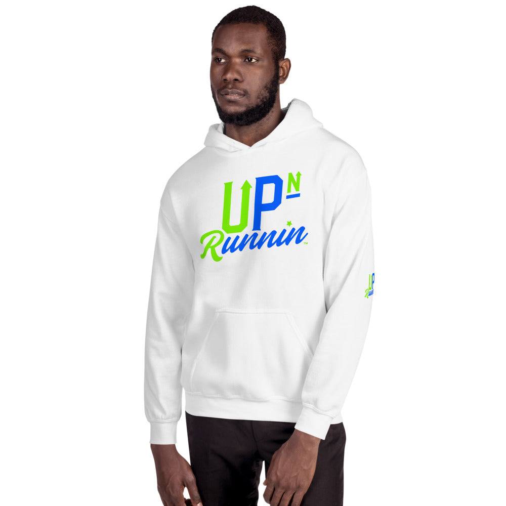 Up-N-Runnin Hooded Sweatshirt Lime Green/Blue