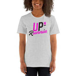 Up-N-Runnin Short-Sleeve Unisex T-Shirt Black/Hot Pink