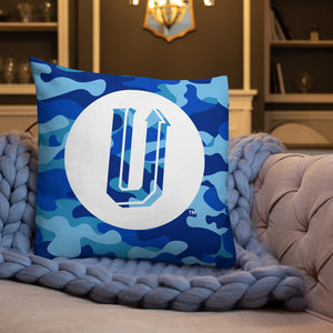 Blue Camo Up-N-Runnin Premium Pillow