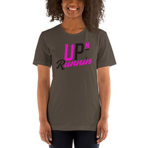 Up-N-Runnin Short-Sleeve Unisex T-Shirt Black/Hot Pink