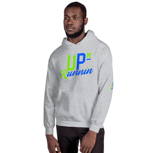 Up-N-Runnin Hooded Sweatshirt Lime Green/Blue