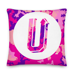 Camo PinkPurp Up-N-Runnin Premium Pillow