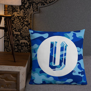 Blue Camo Up-N-Runnin Premium Pillow