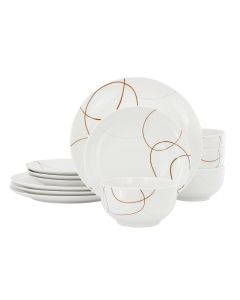 Elama Sydney 12 Piece Porcelain Dinnerware Set, Service for 4