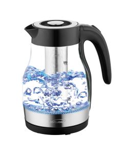 Brentwood Glass 1.7 Liter Electric Kettle with Tea Infuser in Black
